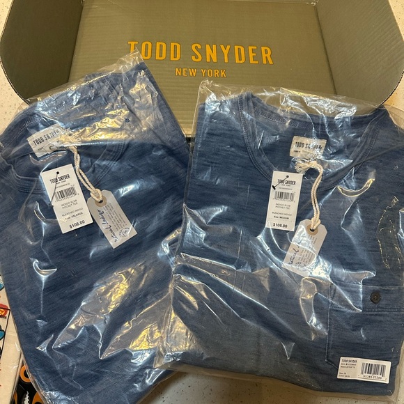 NWT Todd Snyder M or XXL BLEACHED INDIGO SLUB POCKET TEE - Picture 5 of 14